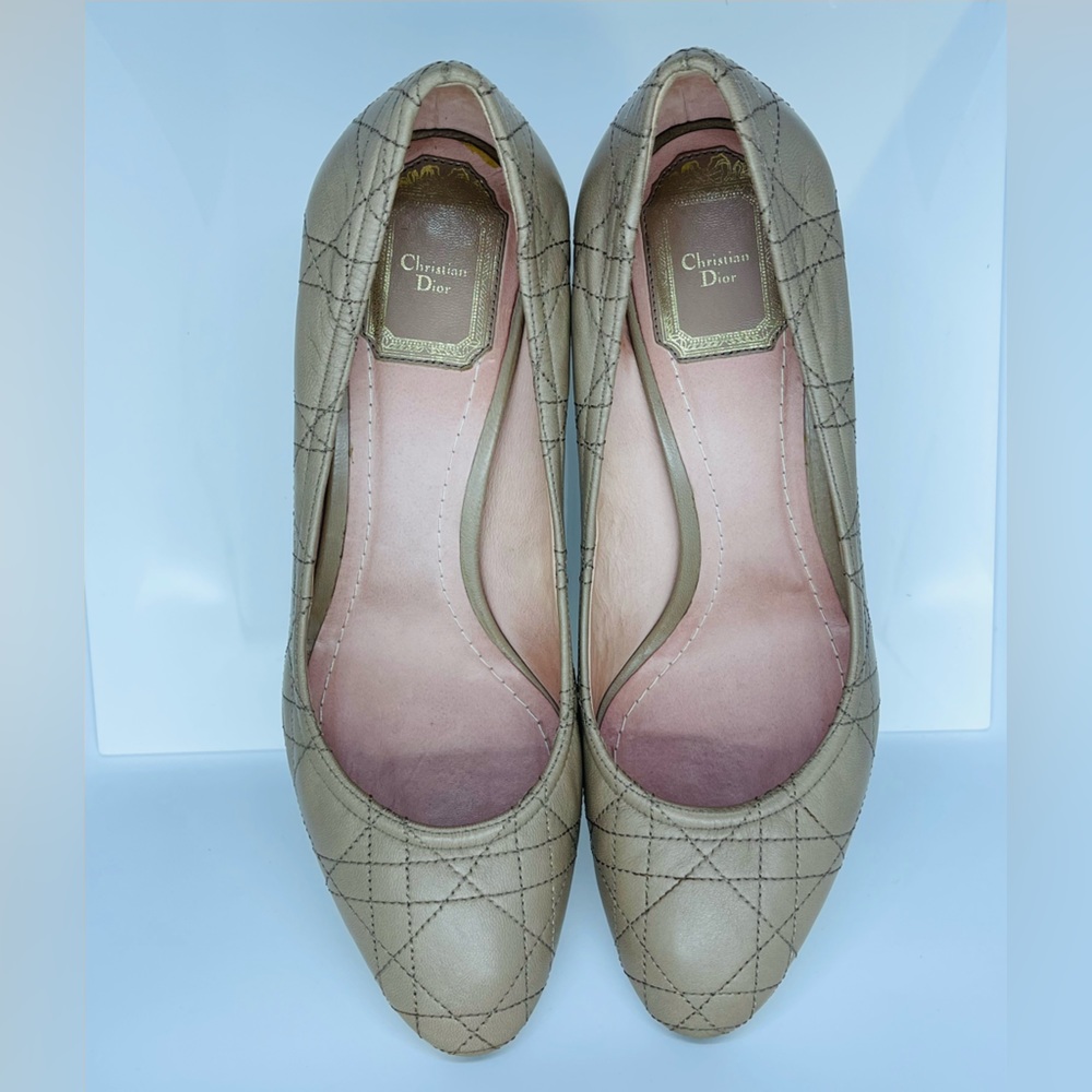 CHRISTIAN DIOR nude cannage quilted pump - Picture 4 of 6